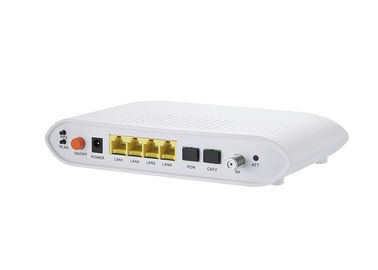 Cina DC 12 V Input GPON ONU OLT Empat Fast Ethernet Port 2.4GHz Dengan 4 FE WiFi CATV pemasok