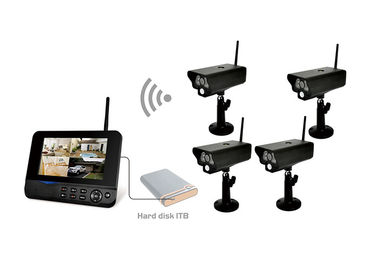 Cina Digital Remote Home Surveillance Empat Layar DVR Transmitter 250cd / m2 Brightness pemasok